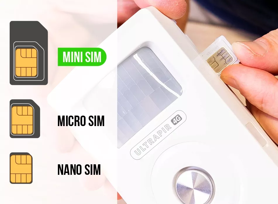 Le format requis pour l'UltraPIR 4G : Mini SIM