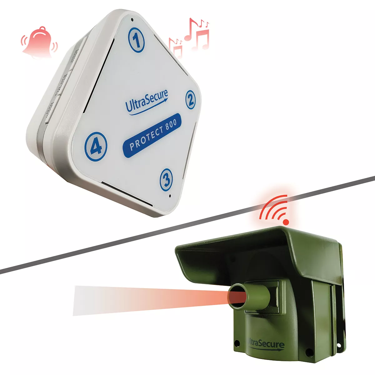 Alarme d'allée 800 mètres sans-fil avec détection de passage extérieur -  PROTECT 800 (1 récepteur, 1 détecteur)