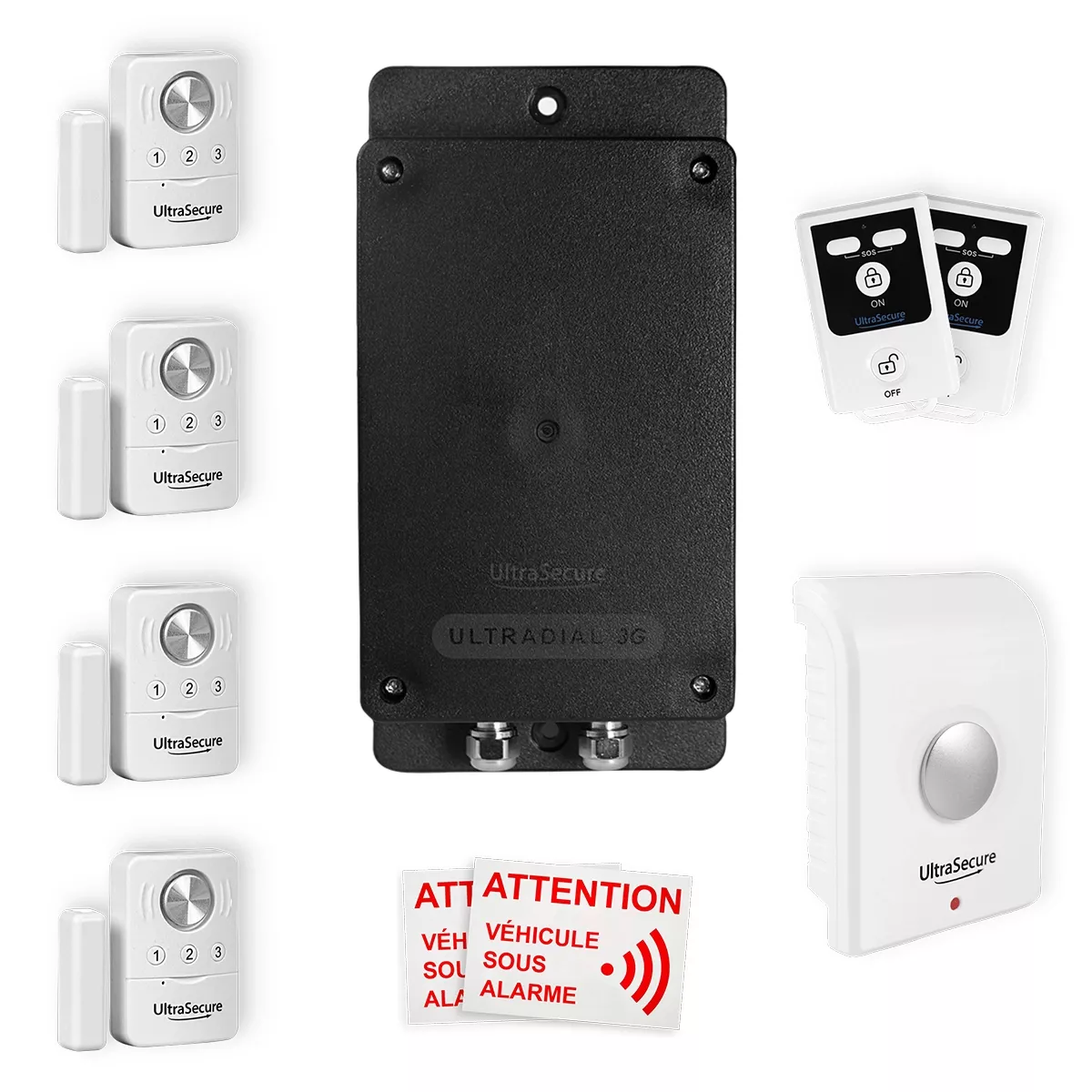 Pack alarme sans fil GSM avec vidéosurveillance full hd et sirènes déportées