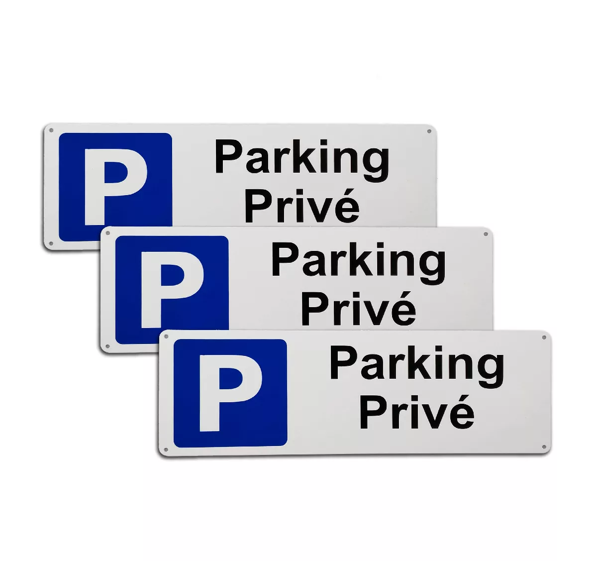 Pack 3 larges panneaux extérieurs 'Parking Privé' - PVC résistant (42 x 14  cm)