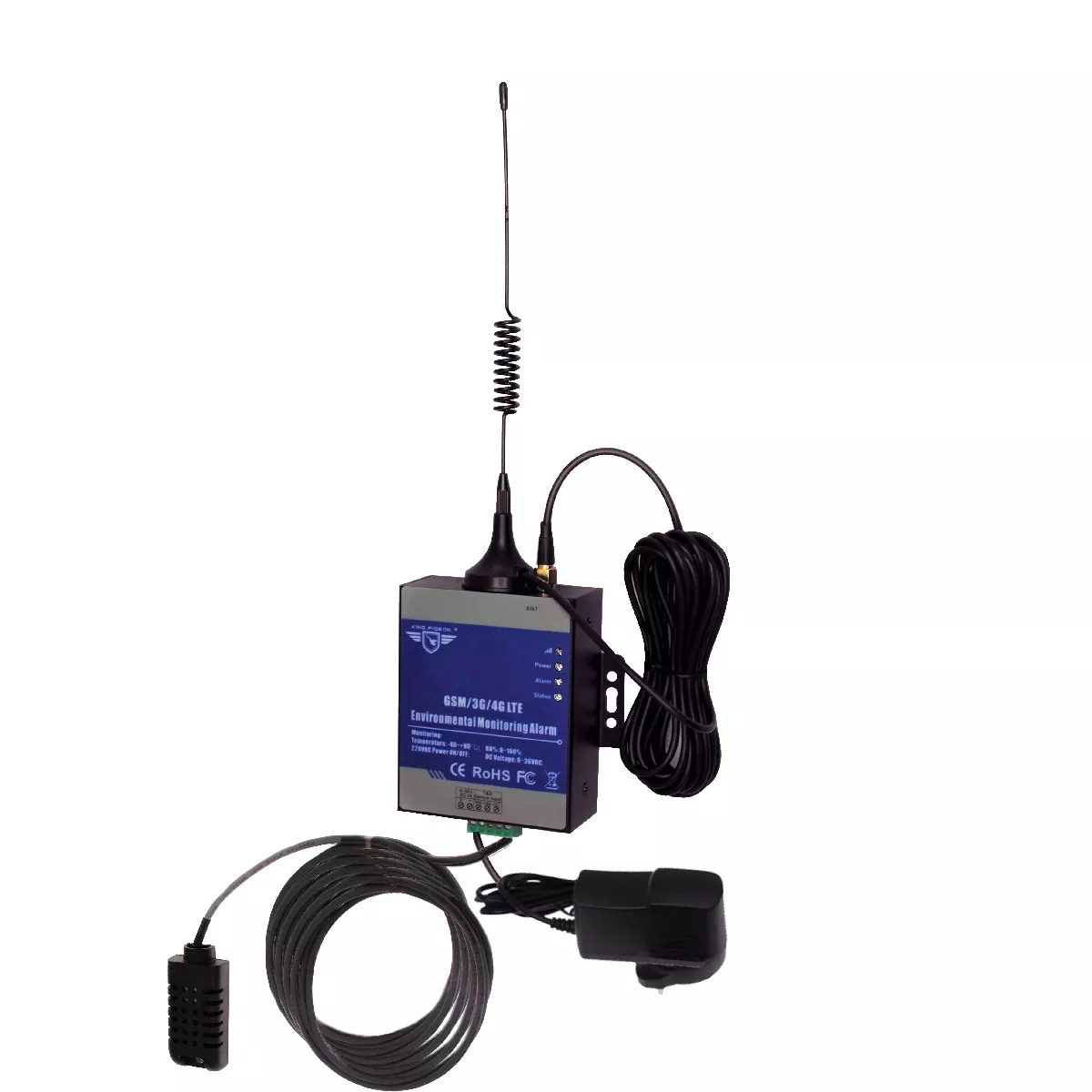 Moniteur GSM 2G+3G+4G appel et SMS - température humidité (hygrométrie)  panne de courant KP MON avec sonde 20 mètres