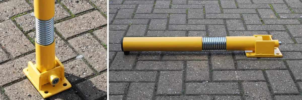 secure your driveway with our fold down parking bollards