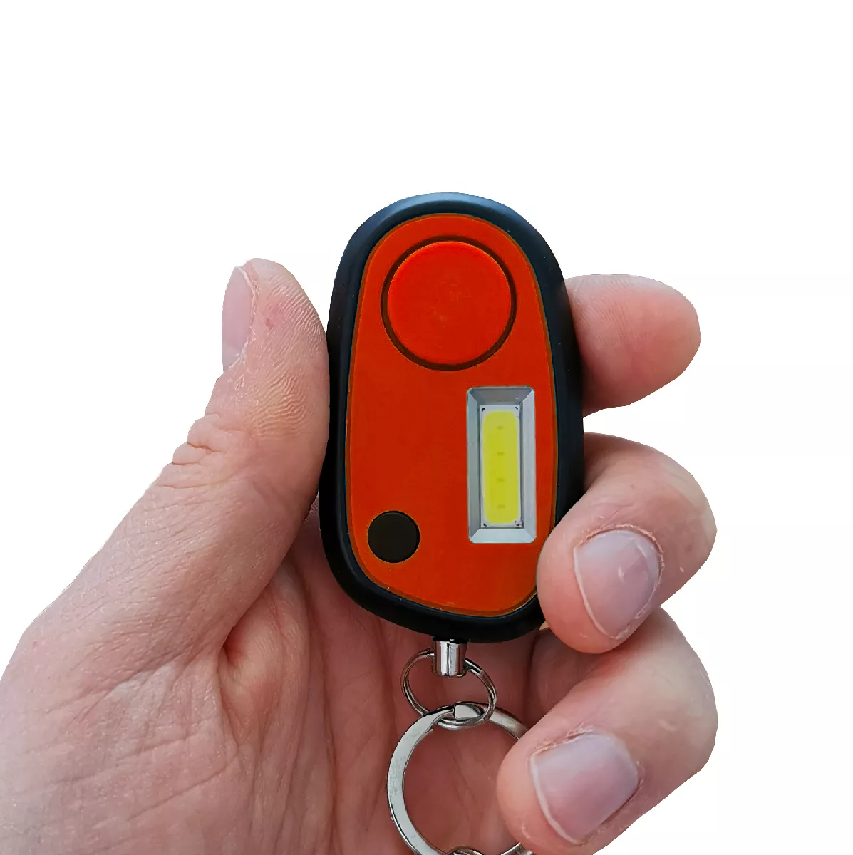 Alarme personnelle compacte anti-agression vol chien sos - sirène 140 dB /  lampe de poche - Argentée